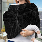 Black Grey Dark Marble Print Baby Seat Cover