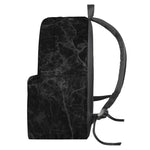 Black Grey Dark Marble Print Backpack