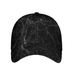 Black Grey Dark Marble Print Baseball Cap