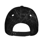 Black Grey Dark Marble Print Baseball Cap