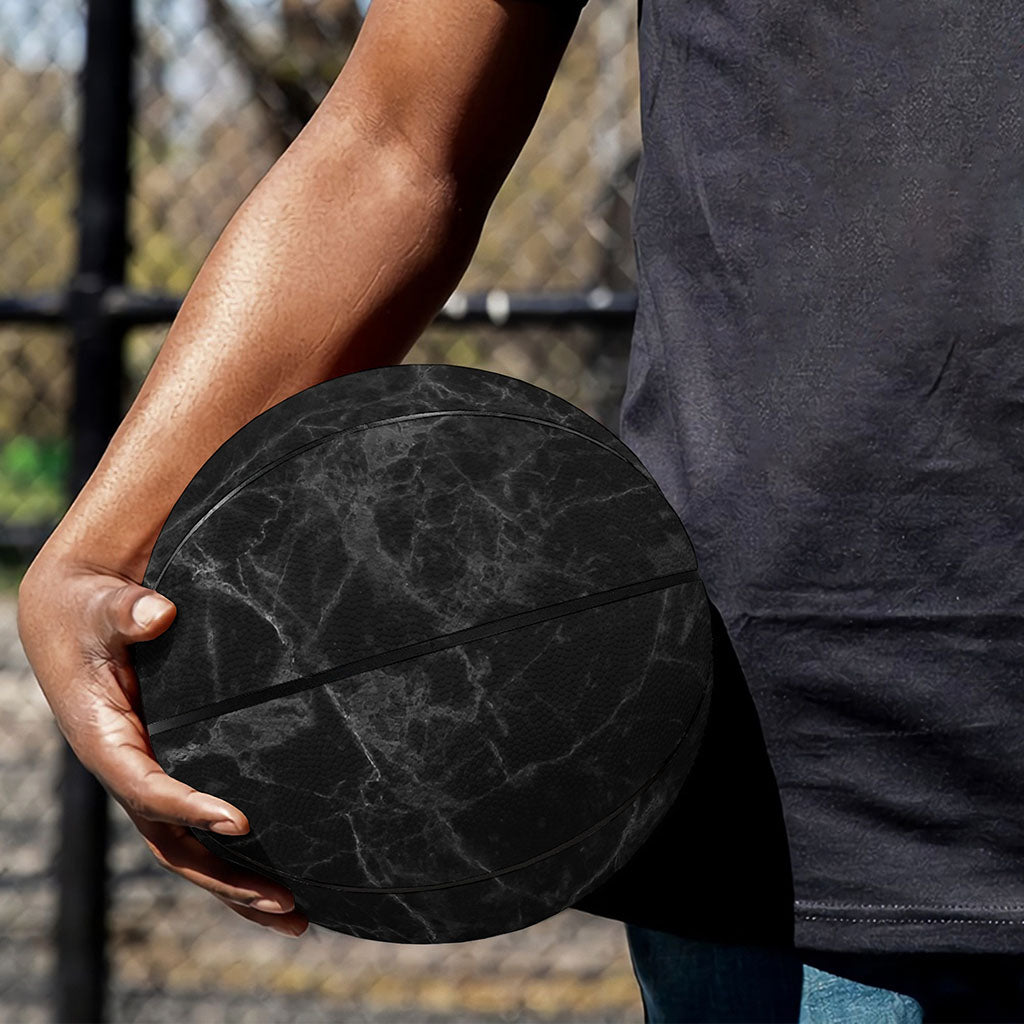 Black Grey Dark Marble Print Basketball