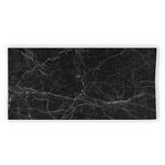 Black Grey Dark Marble Print Beach Towel