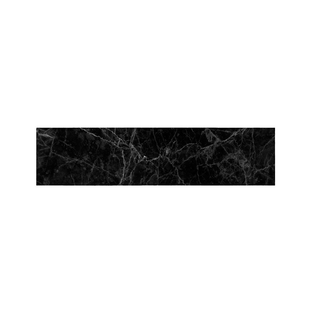 Black Grey Dark Marble Print Bed Runner