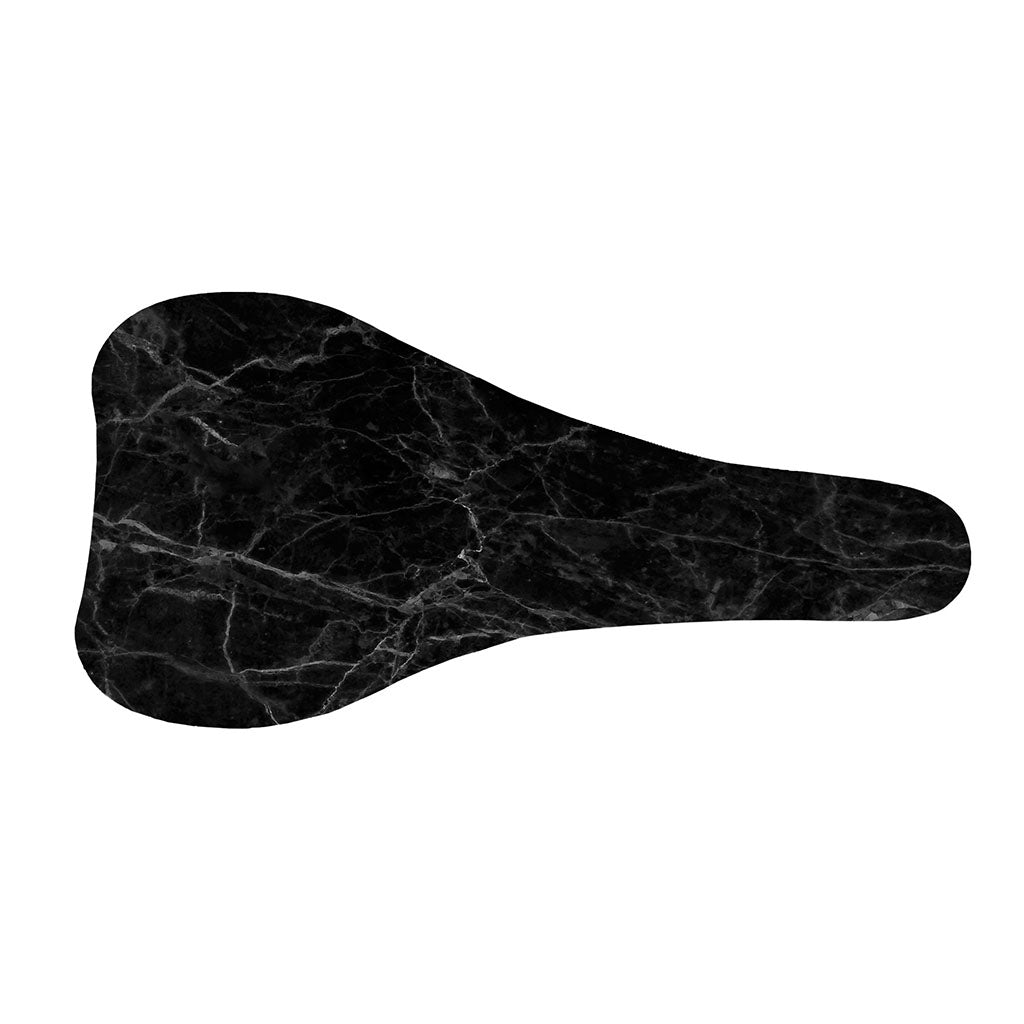 Black Grey Dark Marble Print Bicycle Seat Cover