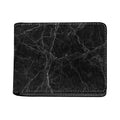 Black Grey Dark Marble Print Bifold Wallet