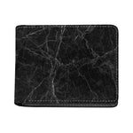 Black Grey Dark Marble Print Bifold Wallet
