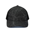 Black Grey Dark Marble Print Black Mesh Trucker Hat