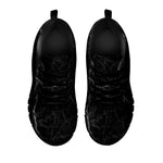 Black Grey Dark Marble Print Black Running Shoes