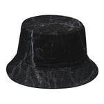 Black Grey Dark Marble Print Bucket Hat