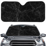 Black Grey Dark Marble Print Car Windshield Sun Shade