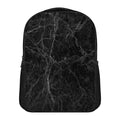 Black Grey Dark Marble Print Casual Backpack
