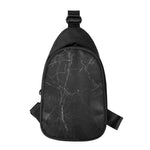 Black Grey Dark Marble Print Chest Bag
