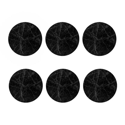 Black Grey Dark Marble Print Coaster Set