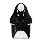 Black Grey Dark Marble Print Dog Zip Up Hoodie