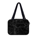 Black Grey Dark Marble Print Double Strap Bible Bag