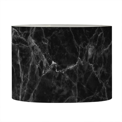 Black Grey Dark Marble Print Drum Lamp Shade