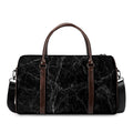 Black Grey Dark Marble Print Duffel Bag