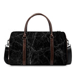 Black Grey Dark Marble Print Duffle Bag
