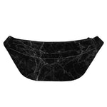 Black Grey Dark Marble Print Fanny Pack