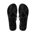 Black Grey Dark Marble Print Flip Flops