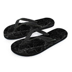 Black Grey Dark Marble Print Flip Flops