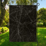 Black Grey Dark Marble Print Garden Flag