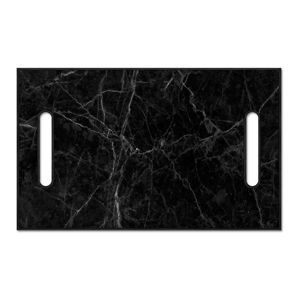 Black Grey Dark Marble Print Golf Cart Seat Cover