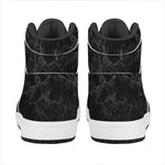 Black Grey Dark Marble Print High Top Leather Sneakers