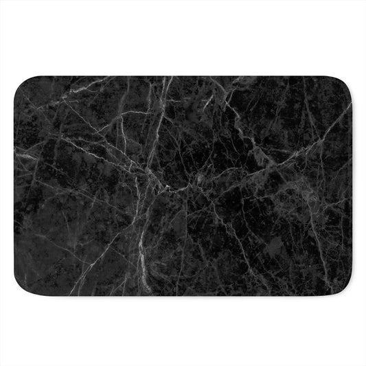 Black Grey Dark Marble Print Indoor Door Mat