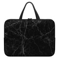 Black Grey Dark Marble Print Laptop Sleeve With Handle