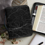 Black Grey Dark Marble Print Leather Bible Cover