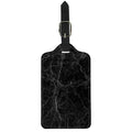 Black Grey Dark Marble Print Luggage Tag