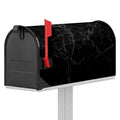 Black Grey Dark Marble Print Mailbox Cover