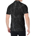 Black Grey Dark Marble Print Men's Shirt