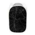 Black Grey Dark Marble Print Mesh Laundry Hamper