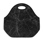 Black Grey Dark Marble Print Neoprene Lunch Bag