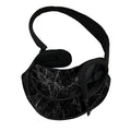 Black Grey Dark Marble Print Pet Sling Carrier