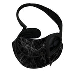 Black Grey Dark Marble Print Pet Sling Carrier