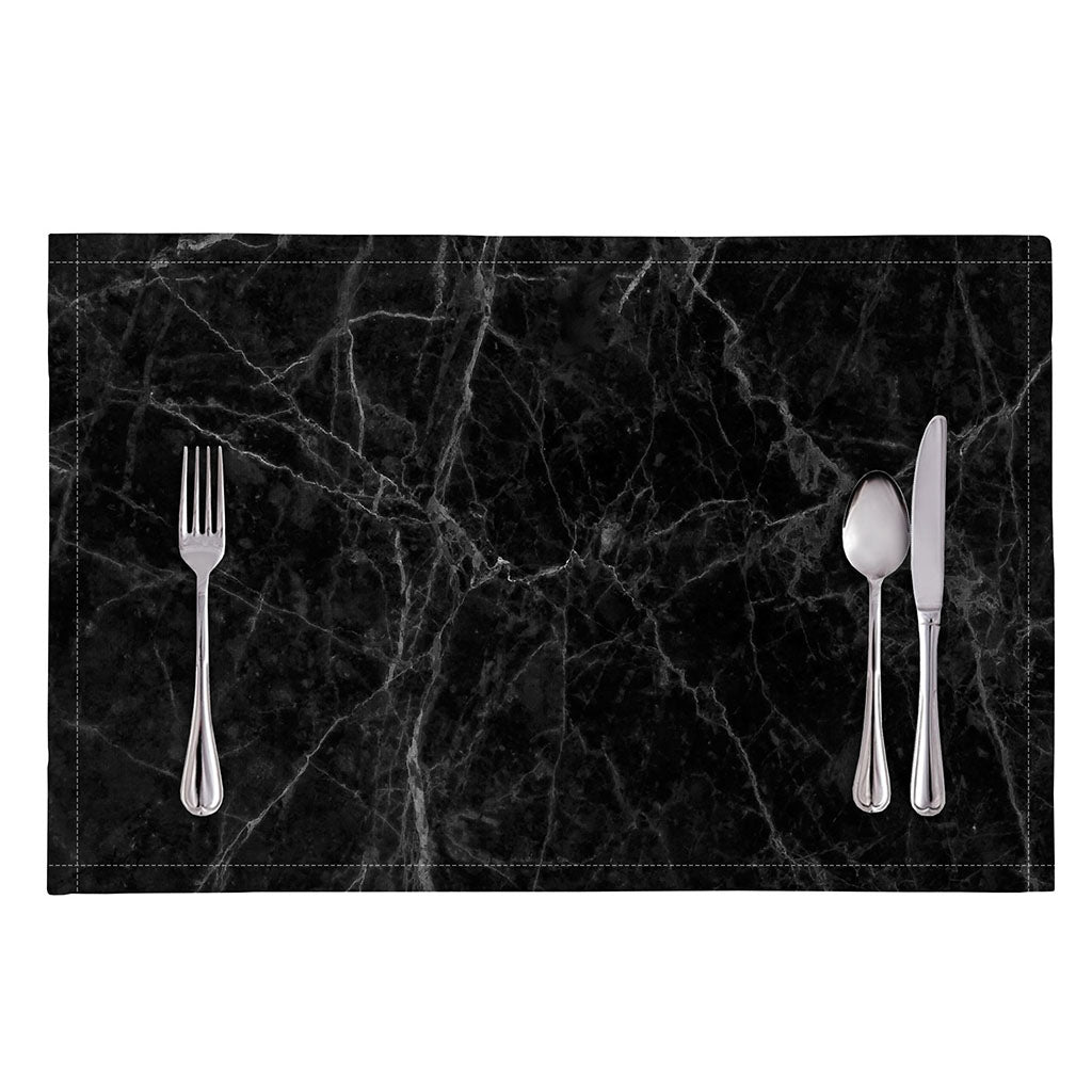 Black Grey Dark Marble Print Placemat