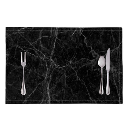 Black Grey Dark Marble Print Placemat