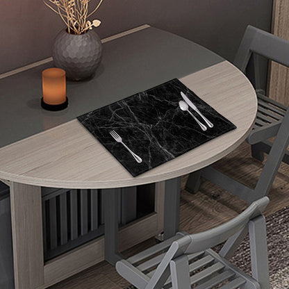 Black Grey Dark Marble Print Placemat
