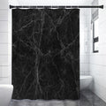 Black Grey Dark Marble Print Premium Shower Curtain