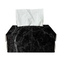 Black Grey Dark Marble Print Rectangle Tissue Box Cover