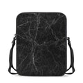 Black Grey Dark Marble Print Rectangular Crossbody Bag