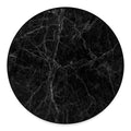 Black Grey Dark Marble Print Round Floor Mat