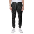 Black Grey Dark Marble Print Joggers