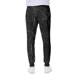 Black Grey Dark Marble Print Scuba Joggers