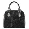 Black Grey Dark Marble Print Shoulder Handbag