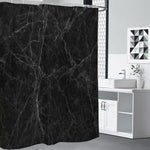 Black Grey Dark Marble Print Shower Curtain