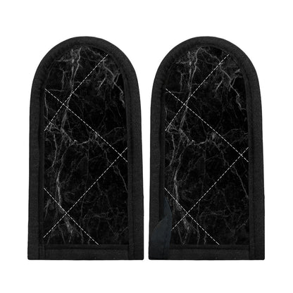 Black Grey Dark Marble Print Skillet Handle Cover